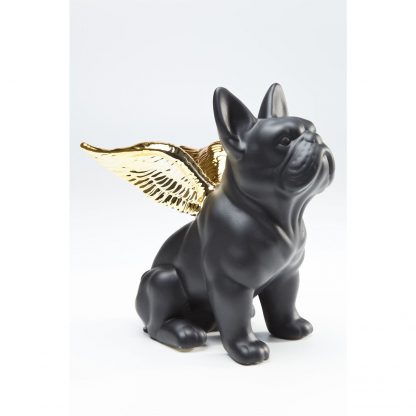 Деко фигура Sitting Angel Dog Gold-Black