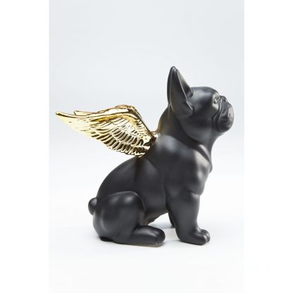 Деко фигура Sitting Angel Dog Gold-Black
