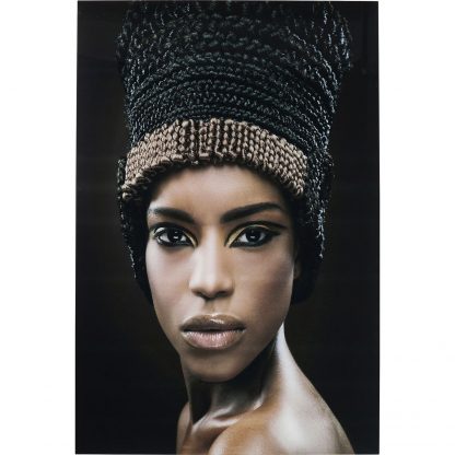 Стъклена картина Royal Headdress Face 150x100 см