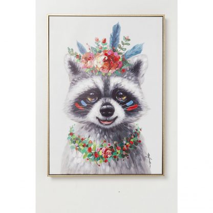 Картина Touched Flowers Raccoon