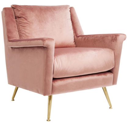 93092 Kare дизайнерско кресло Каре розово златно