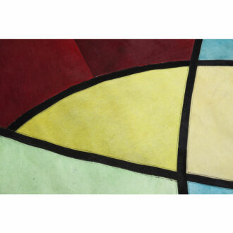 61541 Каре дизайнерски килим естствена кожа цветен абстрактен