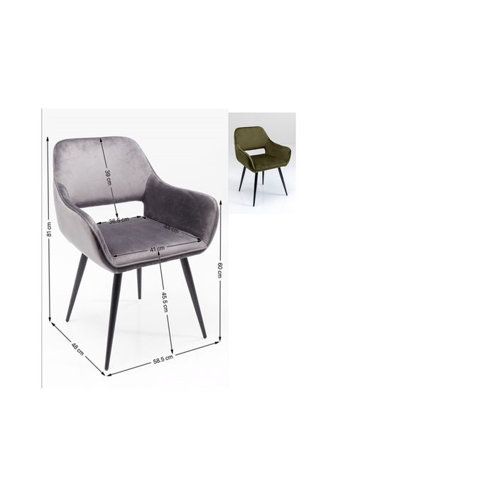 Каре Kare дизайнерски трапезен стол кадифе зелен