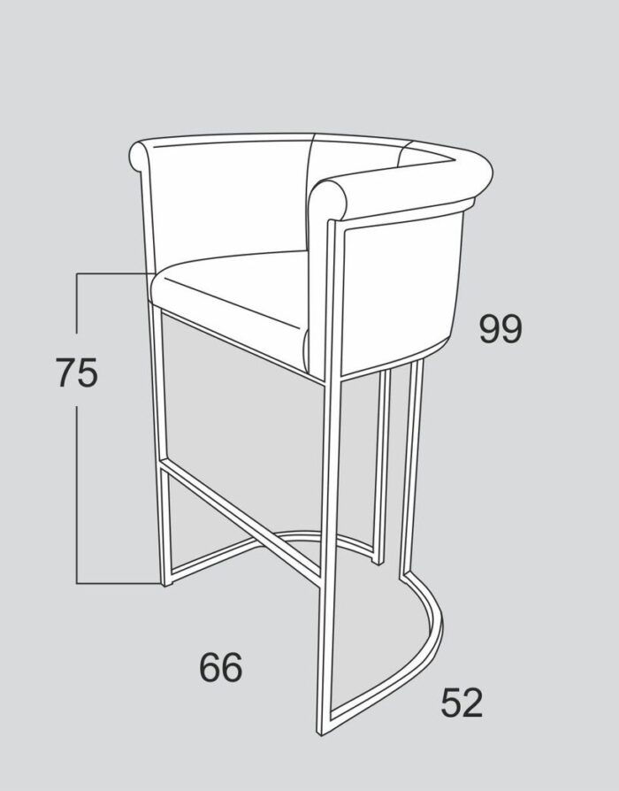 бар стол тапициран плюш дизайнерски бар стол