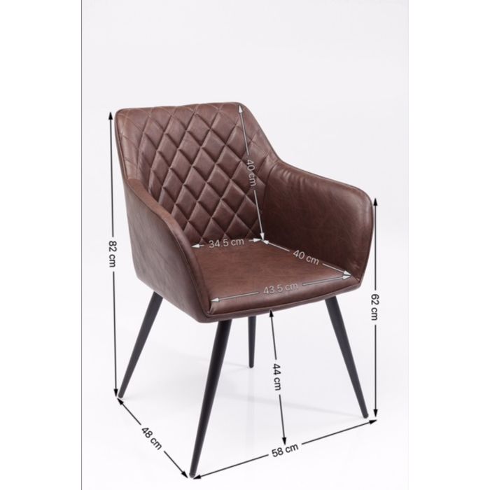 83315 Kare design Каре дизайнерски кожен стол с подлакътници