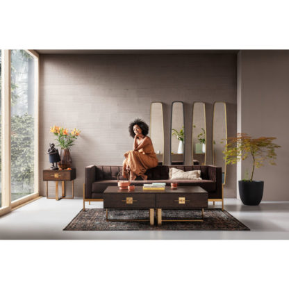 Kare design каре дизайнерско нощно шкафче тъмно дърво златно