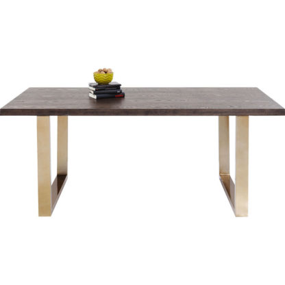 83879 Kare design Osaka дизайнерска трапезна маса месинг дървесен плот каре трапезна маса