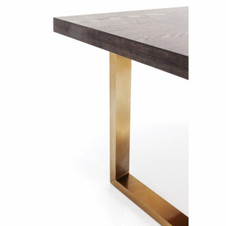 83879 Kare design Osaka дизайнерска трапезна маса месинг дървесен плот каре трапезна маса