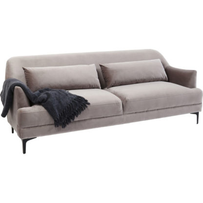 83469 proud grey 3 seater kare design дизайнерски диван триместен сив плюшен диван каре