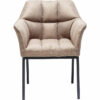84449 thinktank light brown дизайнерски стол трапезен стол с подлакътници каре