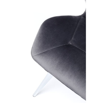 84969 kare design viva grey chrome дизайнерски тапициран стол сив плюшен стол