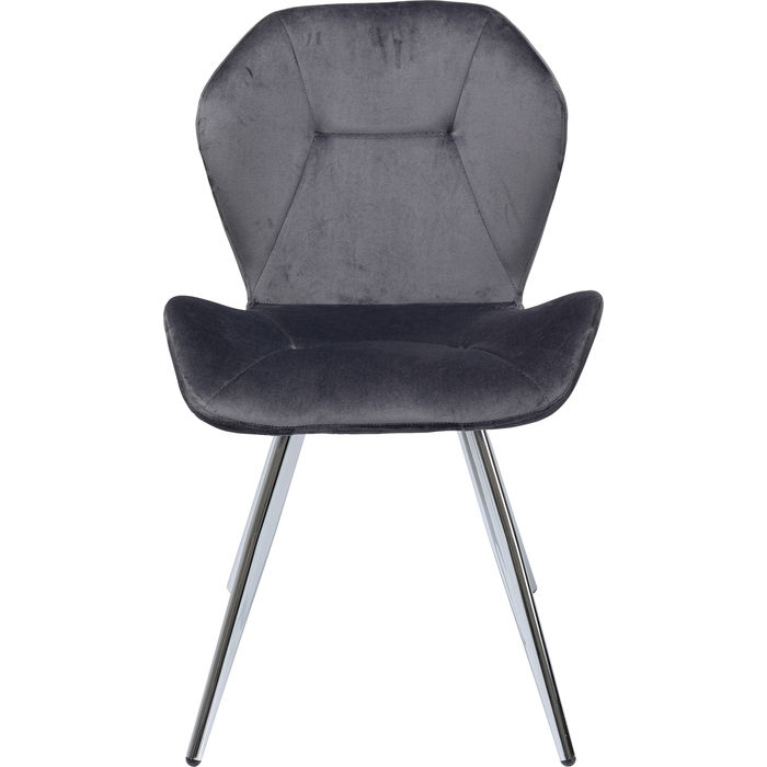 84969 kare design viva grey chrome дизайнерски тапициран стол сив плюшен стол