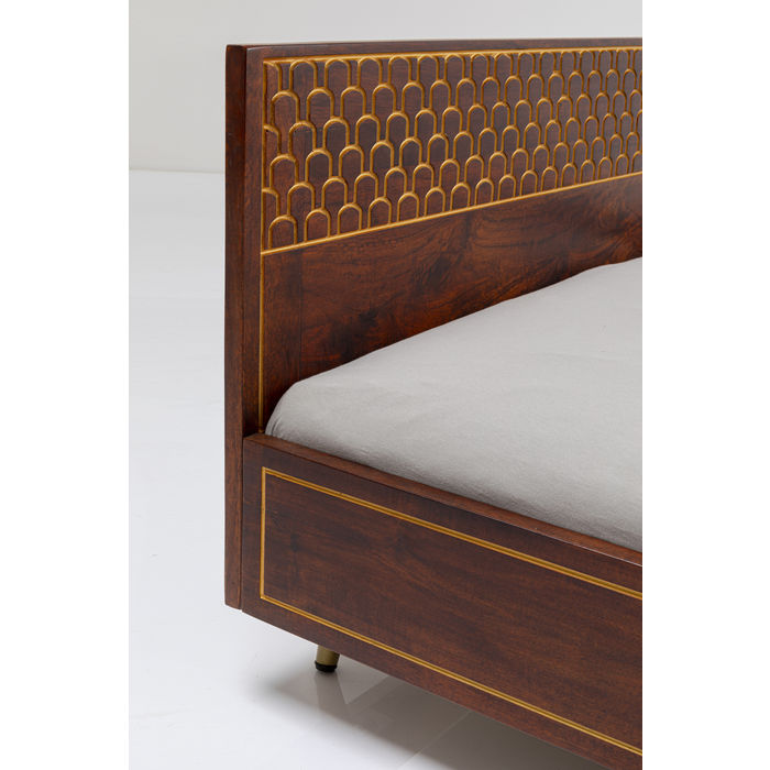 85340 kare design muskat дизайнерска серия мебели мангово дърво златно ръчно изработени луксозни мебели дизайнерско легло