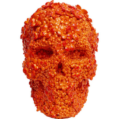 51547 kare design skull flowers orange дизайнерска касичка череп касичка оранжев череп касичка каре