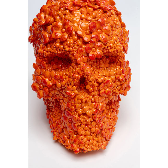 51547 kare design skull flowers orange дизайнерска касичка череп касичка оранжев череп касичка каре