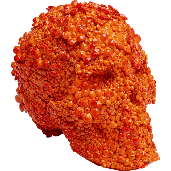 51547 kare design skull flowers orange дизайнерска касичка череп касичка оранжев череп касичка каре