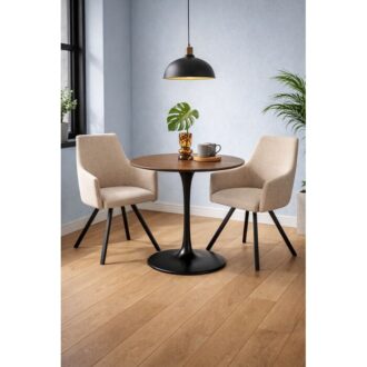 Трапезна маса Invitation Set Walnut Black Ø90cm