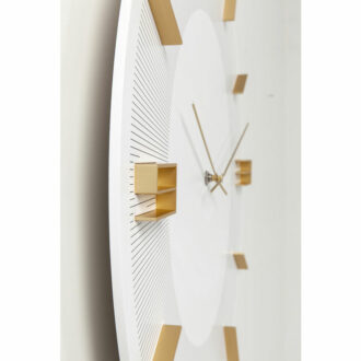 52052 kare design leonardo clock дизайнерски стенен часовник бяло и златно декорация стенна луксозно обзавеждане и аксесоари каре