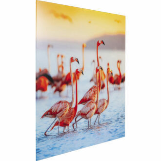 52561 kare design flamingo дизайнерска картина стъкло фламинго принт на стъкло луксозно обзавеждане каре