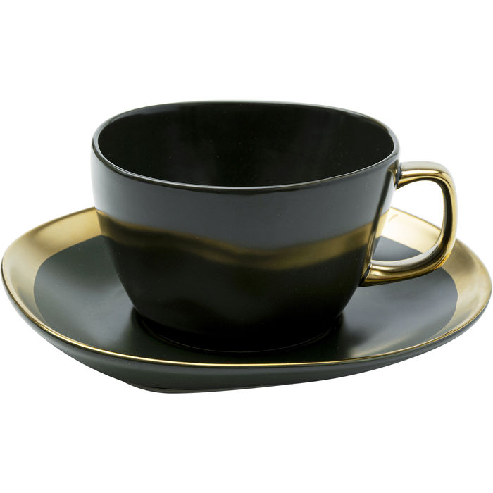 51709 kare design coffee cup vibrations дизайнерска чаша за кафе зелено и златно деекорация луксозен подарък каре
