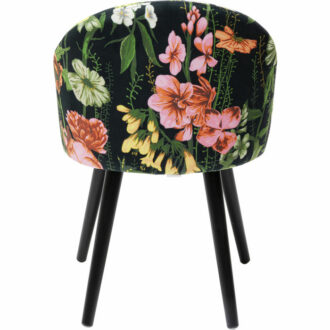 83965 kare design flores дизайнерски трапезен стол тапициран стол цветя черен стол луксозно обзавеждане каре