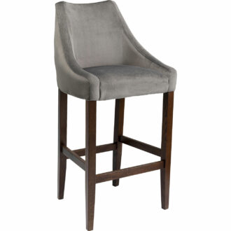 84956 kare design mode дизайнерски бар стол сив плюш сив тапициран бар стол луксозно обзавеждане каре