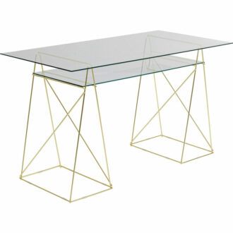 85221 kare design desk polar brass дизайнерско бюро стъклено бюро елегантен домашен офис златно бюро луксозно обзавеждане каре