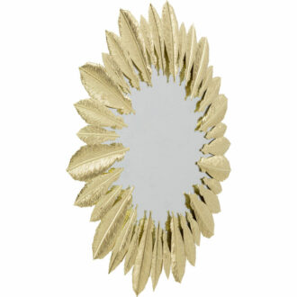 52904 kare design mirror feather дизайнерско златно огледало кръгло огледало декорация стенна луксозно обзавеждане каре
