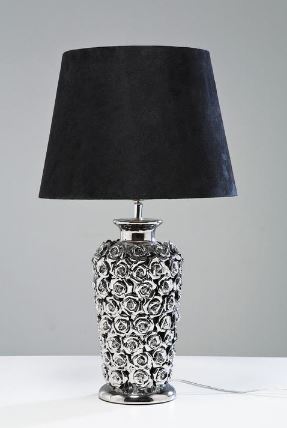 33215 kare design rose silver дизайнерска настолна лампа хром рози сребърна лампа луксозно осветление мебели каре