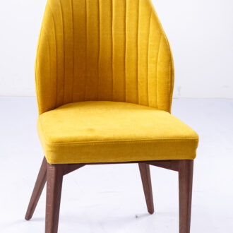 тапициран трапезен стол жълт стол